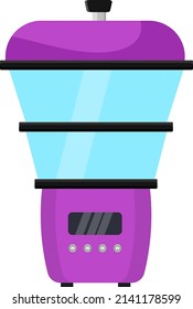 Purple electric steamer, illustration, vector on a white background.