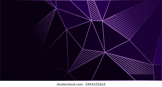 purple elegant geometric background with triangles and lines