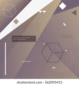 purple elegant memphis background with geometric shapes