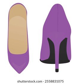 Purple  elegant shoe. vector illustration