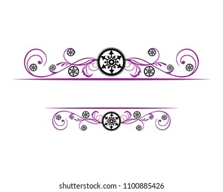 purple elegant steampunk border frame vector illustration
