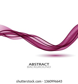 
Purple elegant wave with shadow on white background