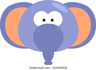Purple elephant, illustration, vector on white background.
