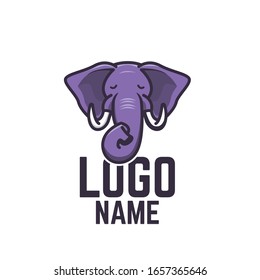 purple elephant logo, animal logo, elephant illustration, elephant logo