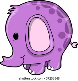 Purple Elephant Vector Illustration