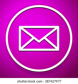 Purple email, envelope, closed letter icon, symbol for correspondence, communication, contact concepts. Vector. Can be used as an icon, or image.