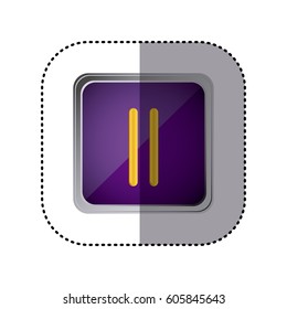 purple emblem pause button, vector illustration design