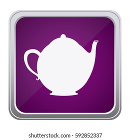 purple emblem teapot icon, vector illustraction design image