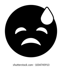purple emoticon cartoon face depressive tear
