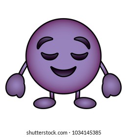 purple emoticon cartoon face grinning closed eyes character