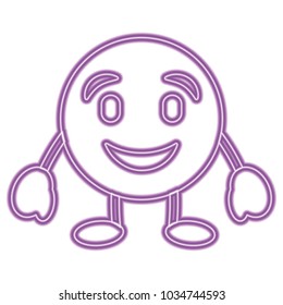 purple emoticon cartoon face happy character