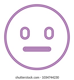 purple emoticon cartoon face speechless