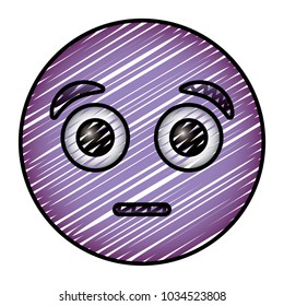 purple emoticon cartoon face surprised