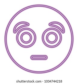 purple emoticon cartoon face surprised