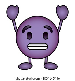 purple emoticon cartoon face toothy smile character