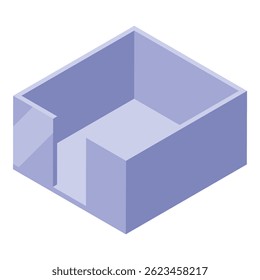 Dispensador de notas adesivas roxo vazio, perfeito para manter sua mesa arrumada e lembrar tarefas importantes