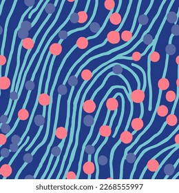 Purple Endless Nature Fresh Element Print. Vibrant Continuous Abstract Tropic Scribble, Seamless Background. Light Repeated Fashion Beauty Invitation Vector. 