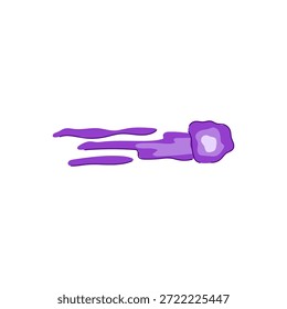 Efeito de explosão de energia roxa representando um tiro de arma futurista ou um projétil mágico, criando um elemento visual dinâmico para design de jogos ou animação