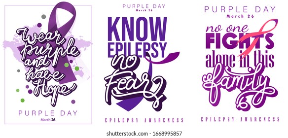 Welttag der violetten Epilepsie. Plakatsatz