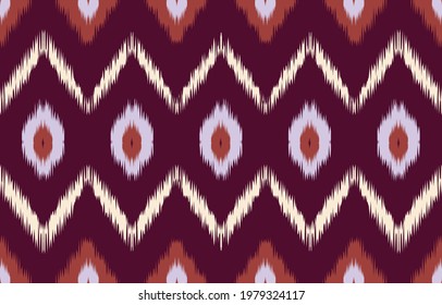 Purple ethnic abstract ikat art. Seamless pattern in tribal, folk embroidery, Cute Mexican style. Aztec geometric art ornament print. Design for carpet, wallpaper, clothing, wrapping, fabric,cover.