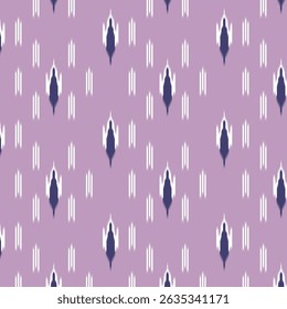 Purple ethnic abstract ikat art. Seamless pattern in tribal, folk embroidery, Cute Mexican style. Aztec geometric art ornament print. Design for carpet, wallpaper, clothing, wrapping, fabric, cover.