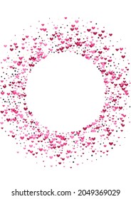 Fondo del círculo de eventos púrpura. Marco de lluvia rosa. El fondo de Star Falling. Cae el Corazón Rojo. Bonita textura.