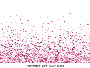 Purple Event Confetti Background. Rose Greeting Wallpaper. Red Heart Burst. Pink Honeymoon Illustration. Group Texture.