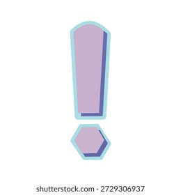 Icono de signo de exclamación púrpura con Vector de punto hexagonal