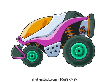 Purple Explorer Vehicle Side View. Colored Version