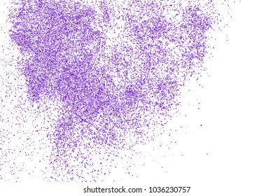 Purple explosion of confetti. Magenta abstract texture isolated on white background. Mauve flat design element. Vector illustration,eps 10.
