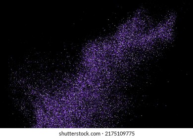 Explosión Púrpura De Confetti. Textura Resumen Magenta Aislada En Fondo Negro. Elemento de diseño plano malva. Ilustración vectorial, EPS 10.