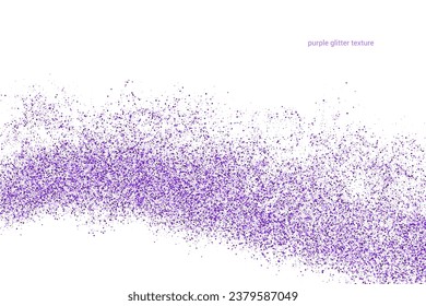 Purple Explosion Of Confetti. Magenta Abstract Texture Isolated On White Background. Mauve Blink Design Element. Vector Illustration, EPS 10.