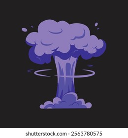 Purple explosions of flames and fire design vector