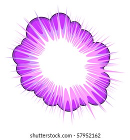 Purple explosive callout area for text over white background