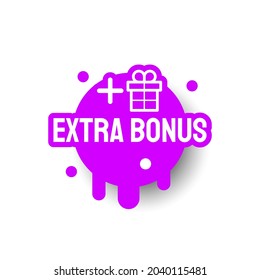 Púrpura extra icono Etiqueta de marca Etiqueta de marca Banner Cinta de la pancarta Fondo aislado Estilo de diseño de vectores Ilustración