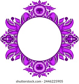 Purple Eye Ball Angel Ornament Frame Border Vector For Decoration Design	
