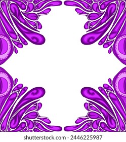 Purple Eye Ball Angel Ornament Frame Border Vector For Decoration Design	
