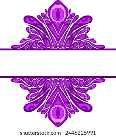 Purple Eye Ball Angel Ornament Frame Border Vector For Decoration Design	
