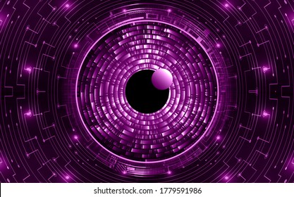 purple eye cyber circuit future technology concept background