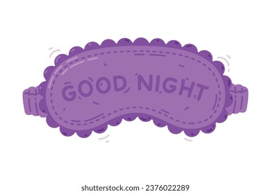 Purple Eye Mask for Sleeping as Cloth Cover to Block out Light Vector Illustration