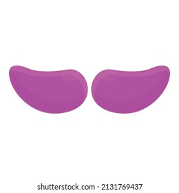 Vector de caricatura de icono de parche de ojo morado. Paquete de piel. Cosmético crema