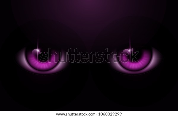 Purple Eyes Night庫存向量圖(免版稅) 1060029299