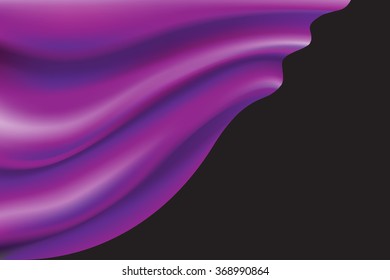 Purple fabric flying on white background vector illustration.