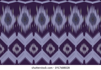 purple fabric ikat seamless pattern Geometric ethnic oriental  traditional embroidery style.Design for background,carpet,mat,wallpaper,clothing,wrapping,Batik,fabric,Vector illustration.