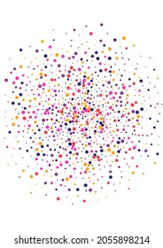 Purple Fall Round Texture. Confetti Paper Background. Pink Circle Happy. Dot Multicolor Paint Illustration. Side Wallpaper.