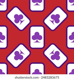 Purple falling playing cards seamless pattern.