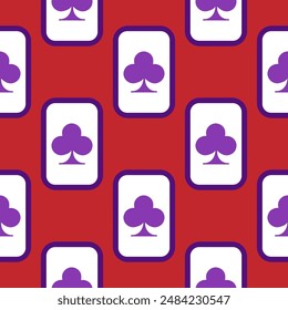 Purple falling playing cards seamless pattern.