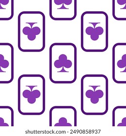 Purple falling playing cards seamless pattern.