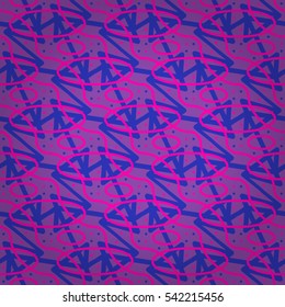 Purple fancy seamless pattern in fireworks style. Shining, graphic design for web, game, wallpaper or other purpose. Vector background.