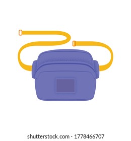 Purple Fanny Pack Bag Isolated Vector Illustration Background